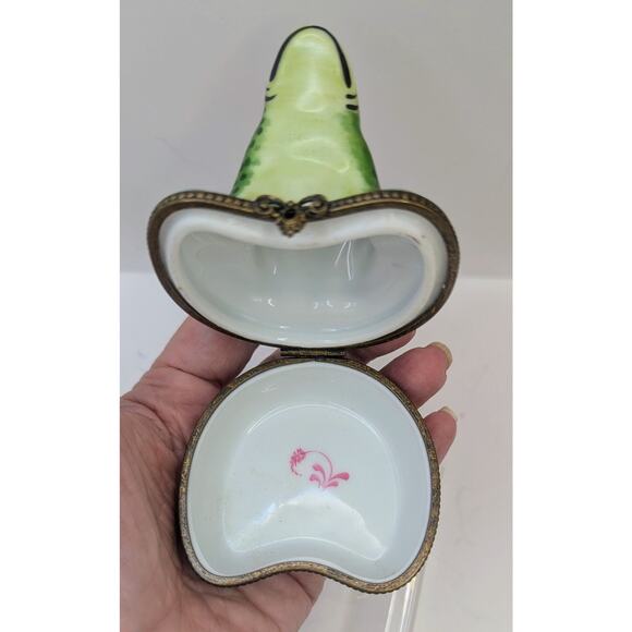Limoges Frog on Lily Pad Trinket Box Hand Painted France Porcelain Signed PHB - Picture 5 of 7